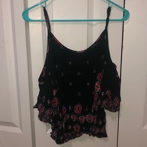 Cute patterned cold shoulder top